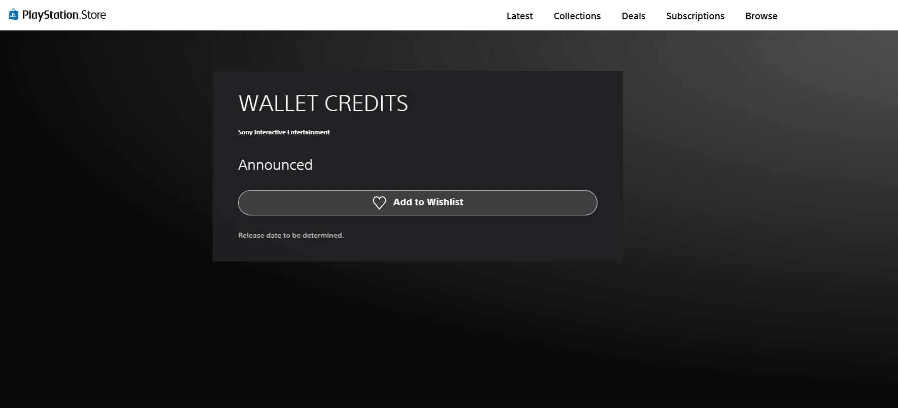 Wallet Credits v PS Store